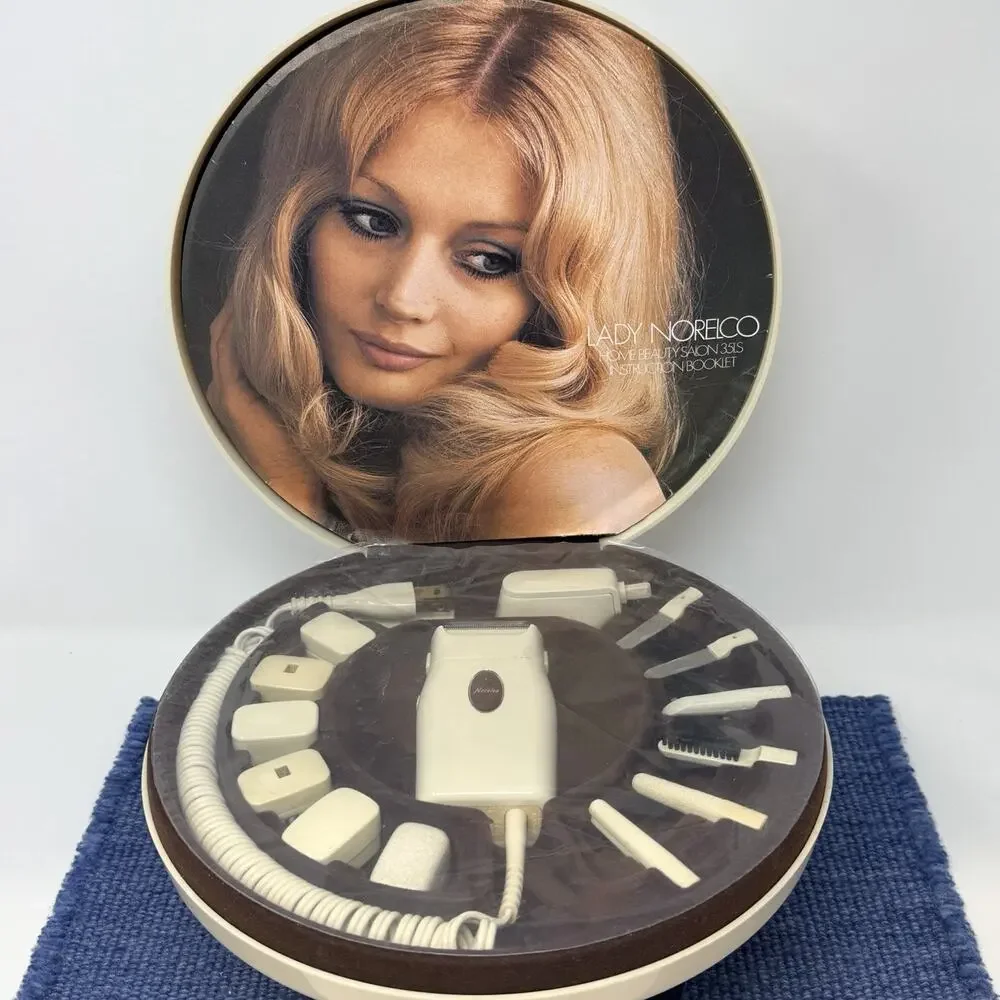 Lady Norelco Home Beauty Salon Shaver/Manicure/Massage/Trim Set Case Tested VTG